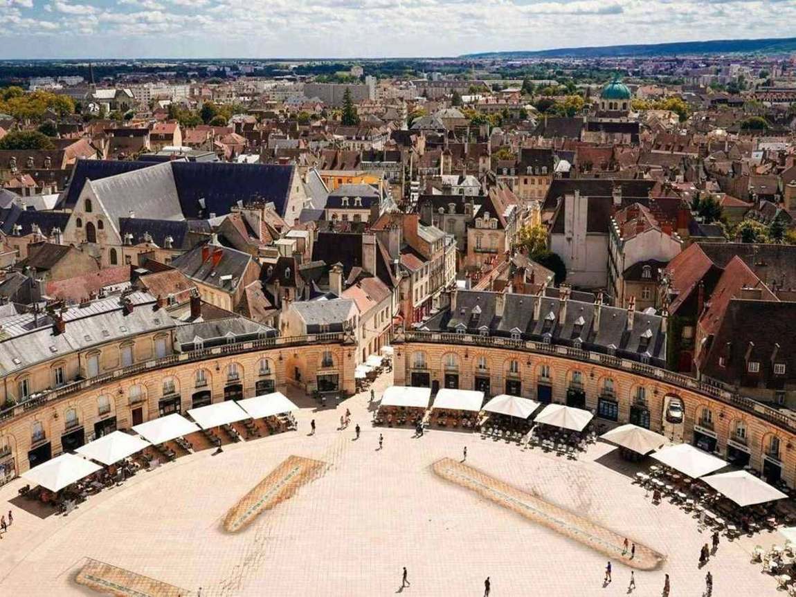 Panoramic view over historic Dijon