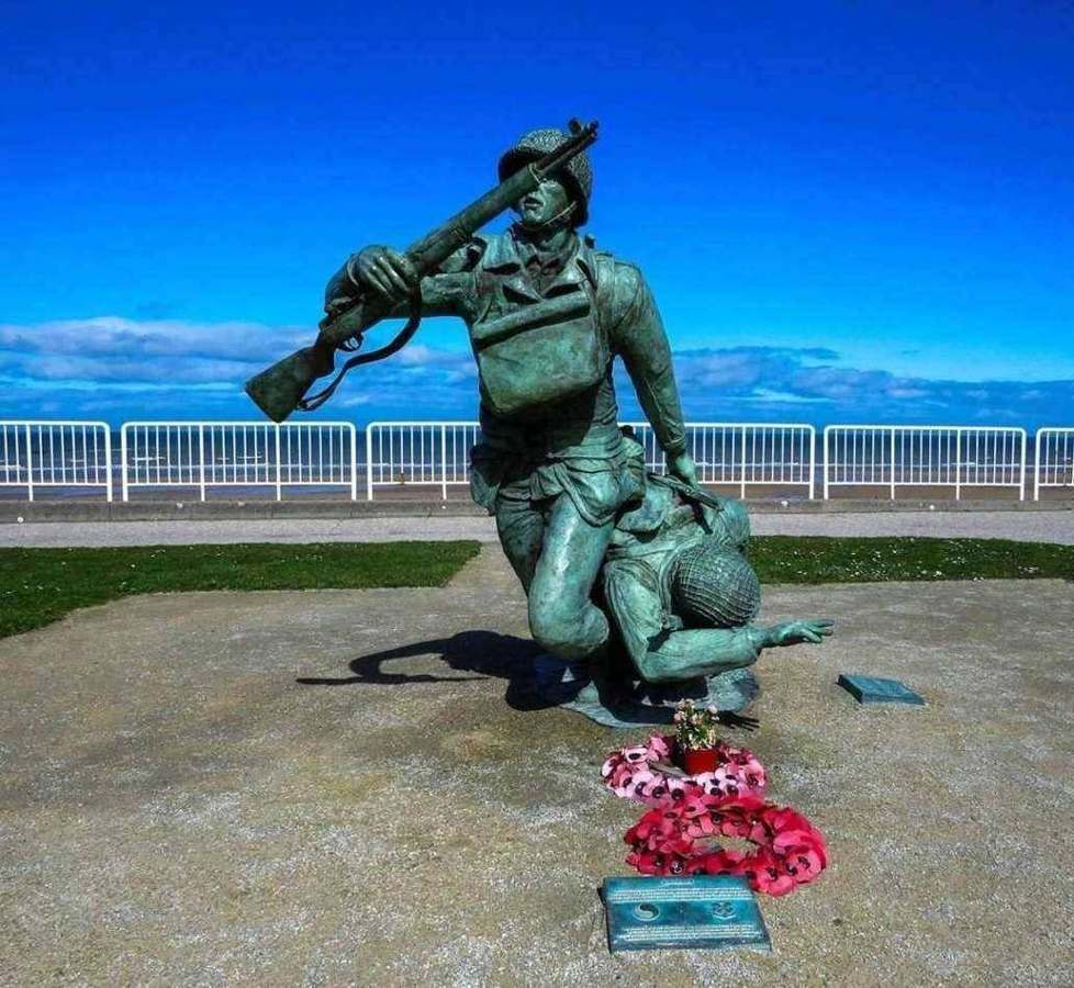 Memorial to American soldiers at Omaha Beach