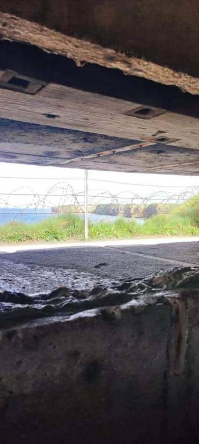 View from a German bunker at Pointe du Hoc